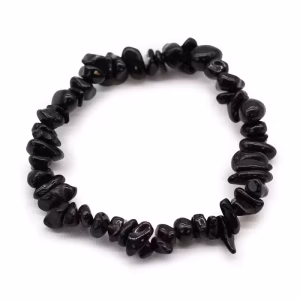 Sort agat armbånd med naturlige krystalsten