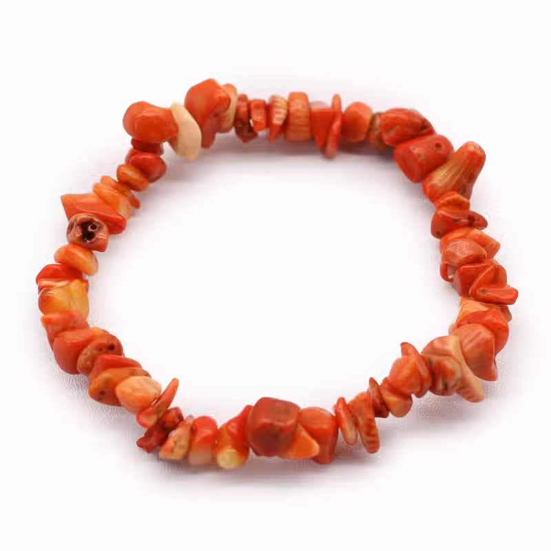 Orange jaspis armbånd med naturlige krystalsten