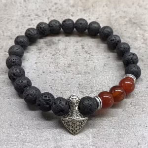 Lavasten & Karneol Armbånd