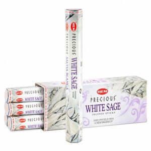 HEM Precious White Sage røgelsespinde med kasse og rør