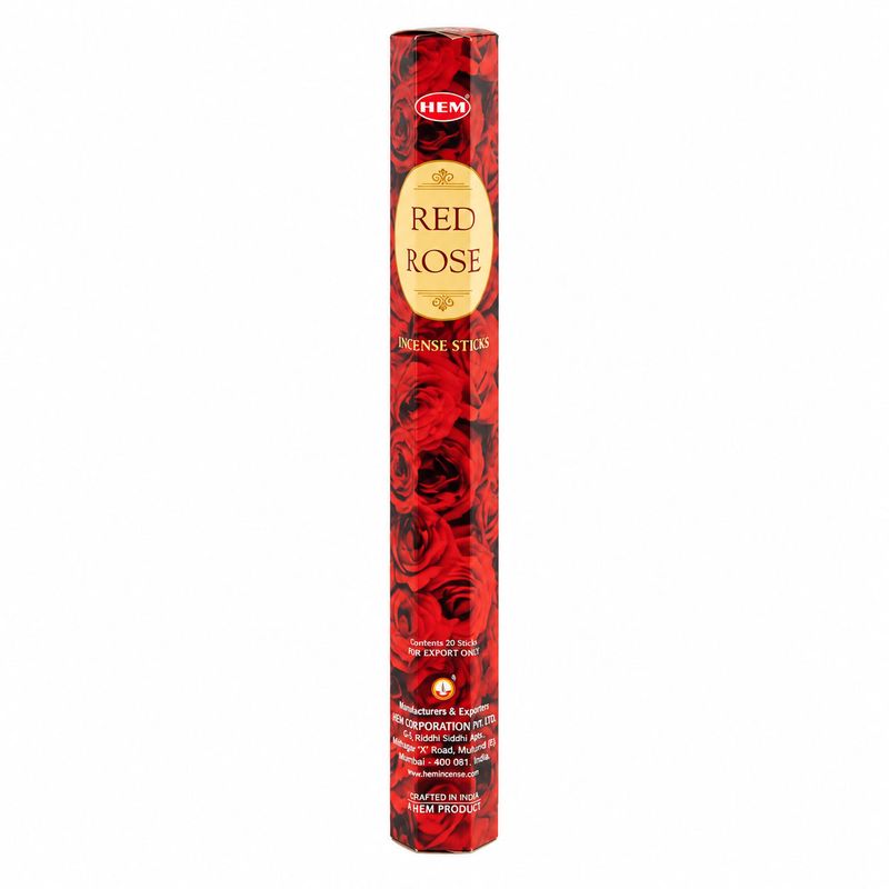 HEM Red Rose røgelsespinde i enkelt rør med 20 pinde