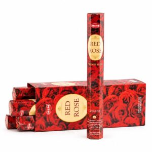 HEM Red Rose røgelsespinde med kasse og rør