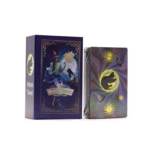 Witch Tarot tarotkort: æske og kort med lilla folie